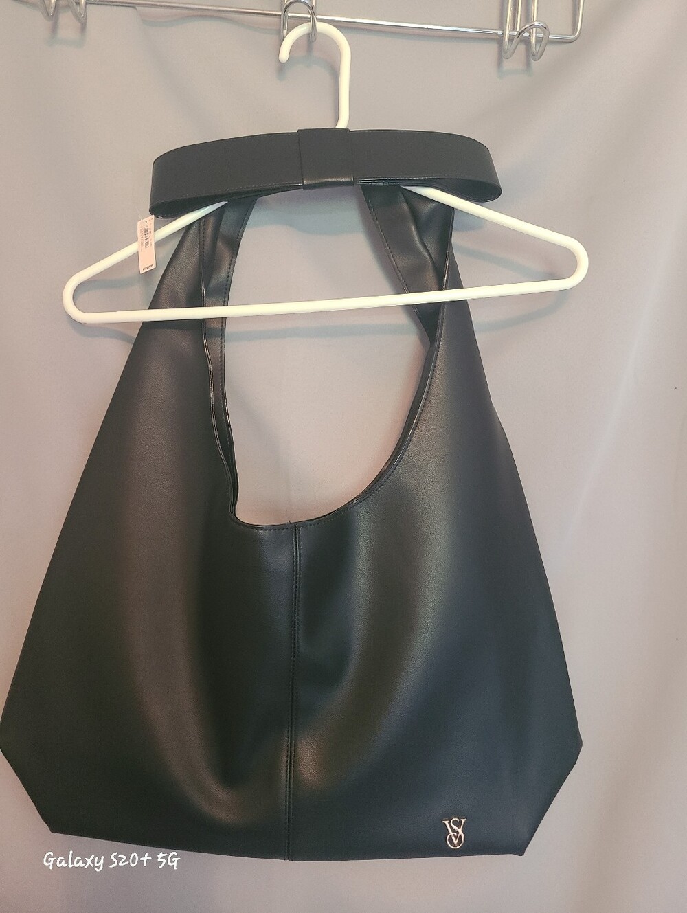 Victoria's Secret Black Vegan Leather Hobo Bag